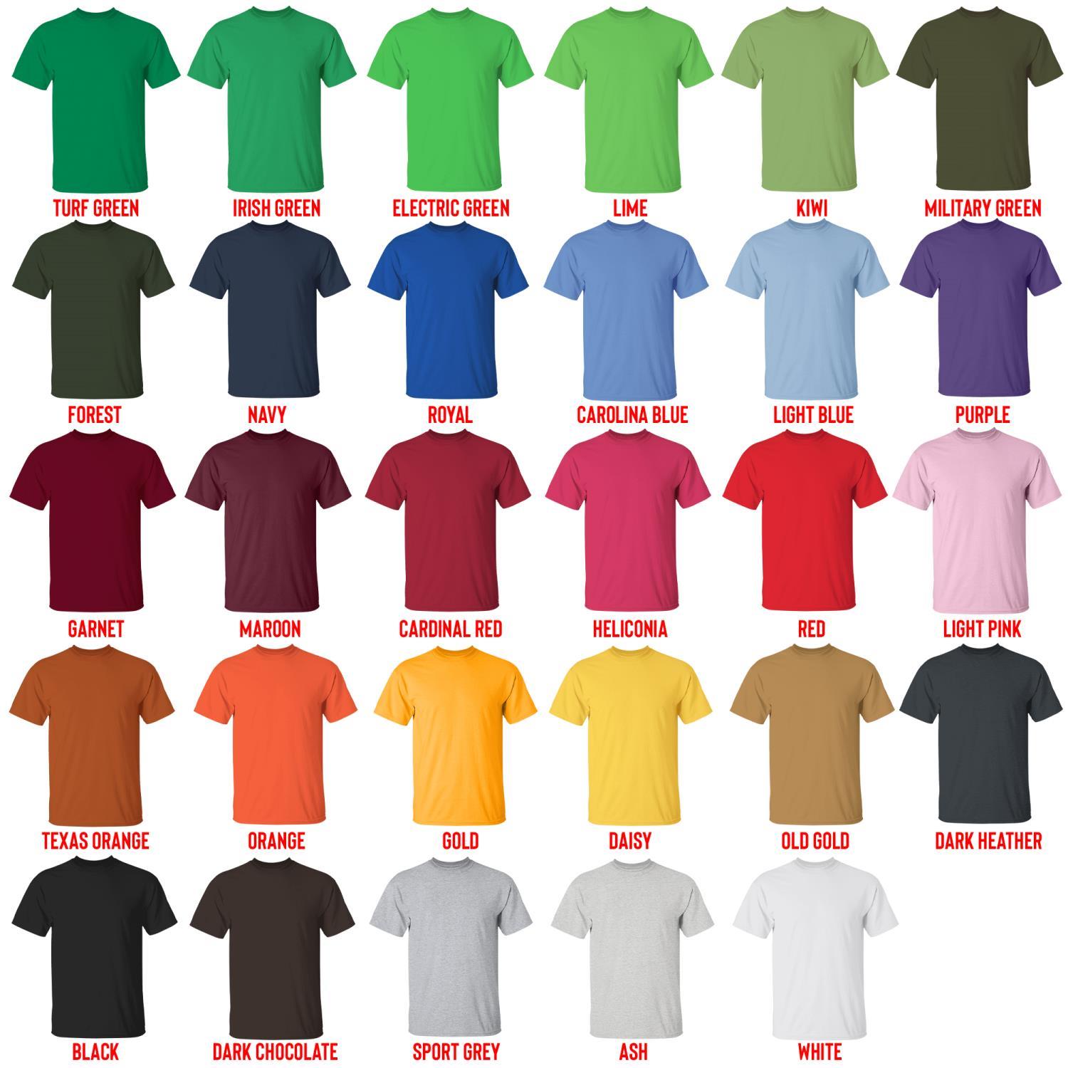 t shirt color chart - Demon Hunter UK Shop
