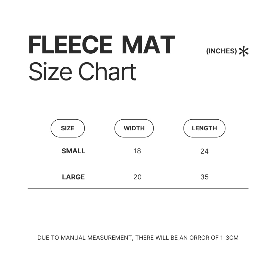 Fleece Mat Size Chart - Demon Hunter UK Shop