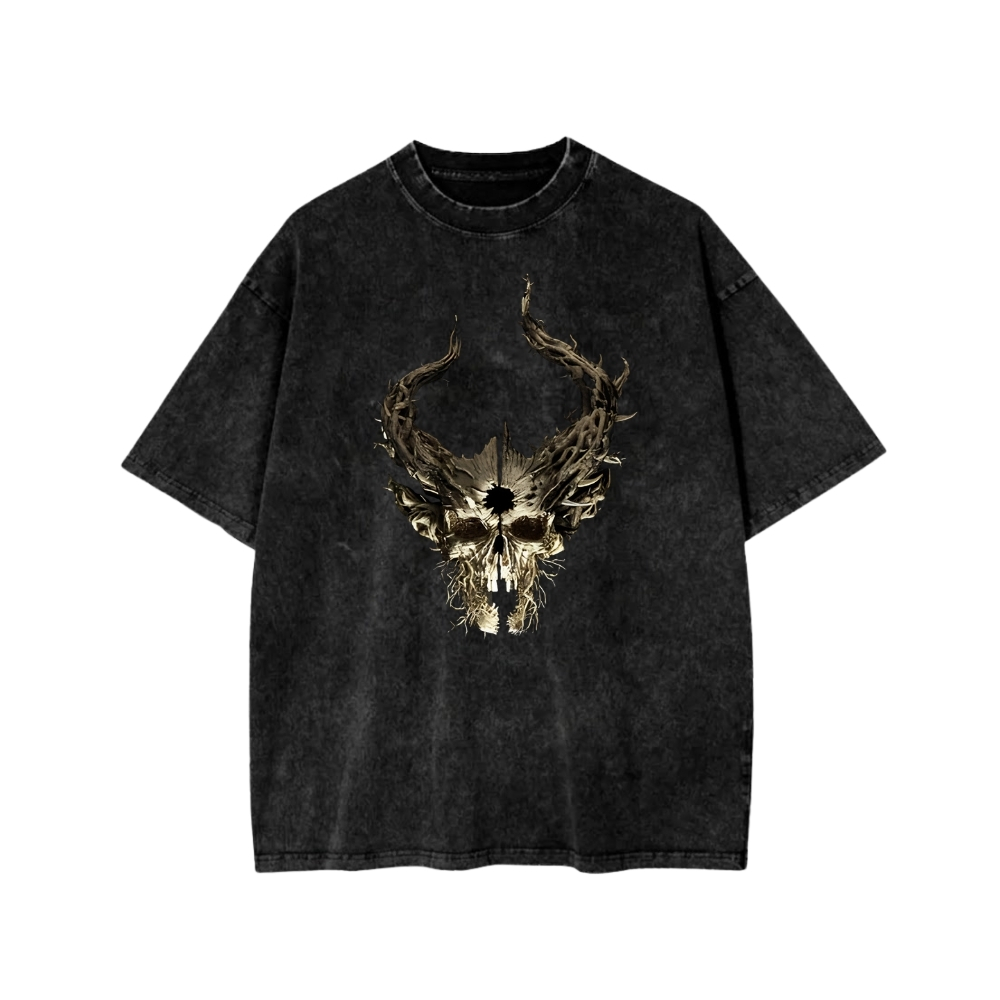 Demon Hunter War Skull Mineral Wash T-Shirt