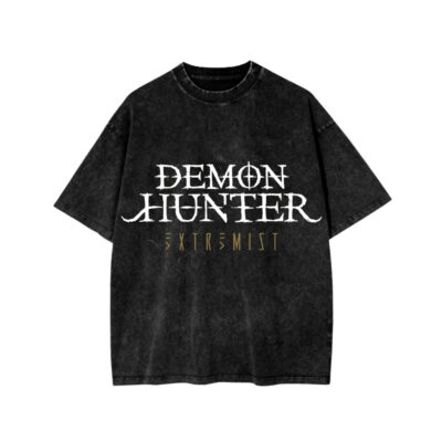 Logo20Demon20Hunter20Band20Mineral20Wash20T Shirt - Demon Hunter UK Shop